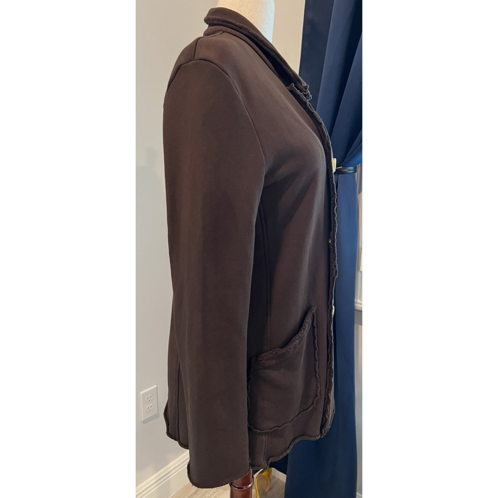 FRANK & EILEEN Belfast Double Breasted Peacoat BROWN M Retails $348 QUIET LUXURY - Picture 5 of 12